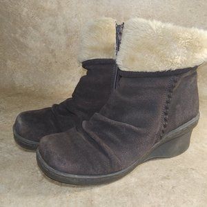 Baretraps Sz 9M Dark Brown Suede & Tan Beige Faux